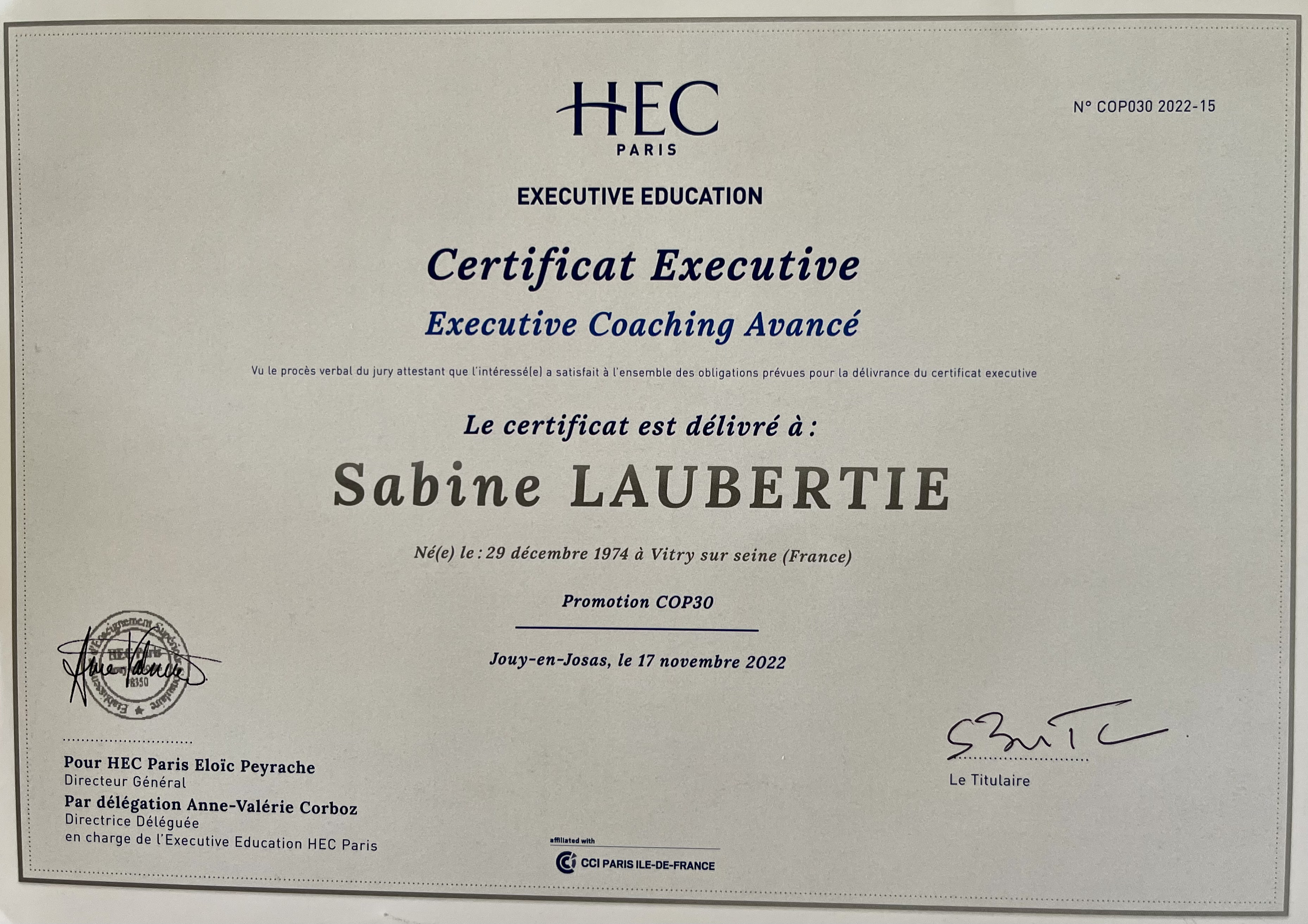 Certificat HEC — coaching